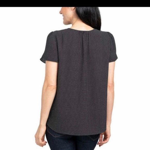 NEW Polka Dot Hilary Radley Ladies Split Neck Blouse Top Shirt - Picture 3 of 5